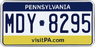 PA license plate MDY8295