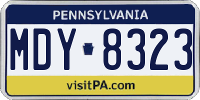 PA license plate MDY8323