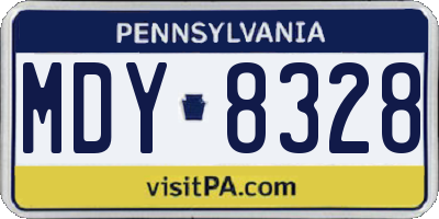 PA license plate MDY8328