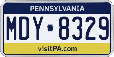 PA license plate MDY8329