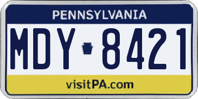 PA license plate MDY8421