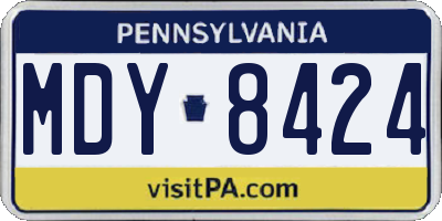 PA license plate MDY8424
