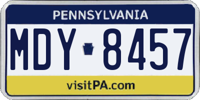 PA license plate MDY8457