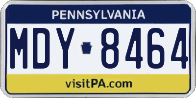 PA license plate MDY8464