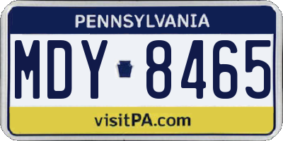 PA license plate MDY8465