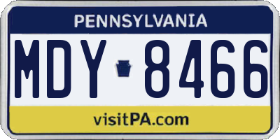 PA license plate MDY8466