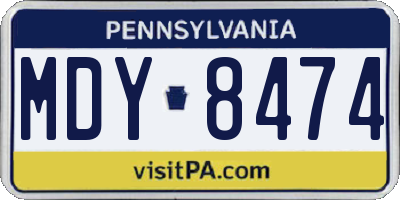 PA license plate MDY8474