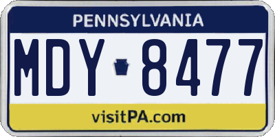 PA license plate MDY8477