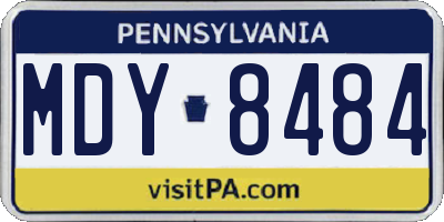 PA license plate MDY8484