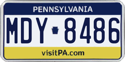 PA license plate MDY8486