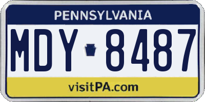 PA license plate MDY8487