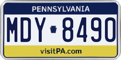PA license plate MDY8490