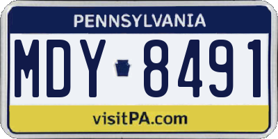 PA license plate MDY8491