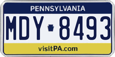 PA license plate MDY8493