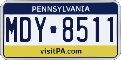 PA license plate MDY8511