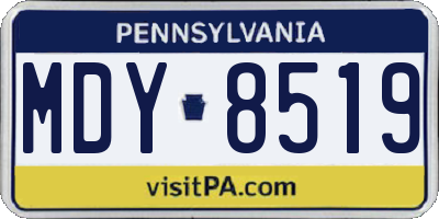 PA license plate MDY8519