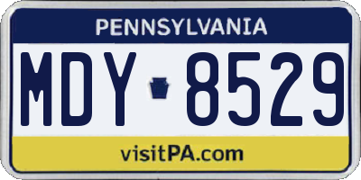 PA license plate MDY8529