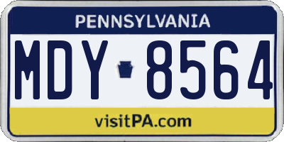 PA license plate MDY8564