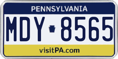 PA license plate MDY8565