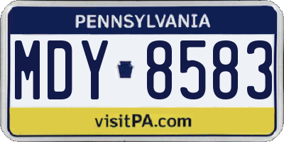 PA license plate MDY8583