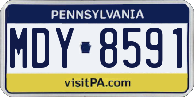 PA license plate MDY8591
