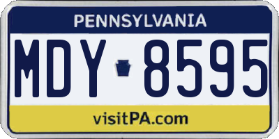 PA license plate MDY8595