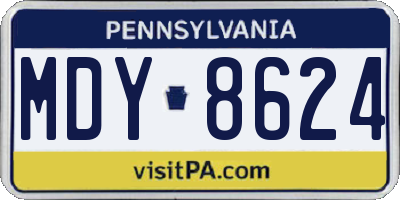 PA license plate MDY8624