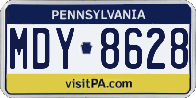 PA license plate MDY8628