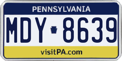 PA license plate MDY8639