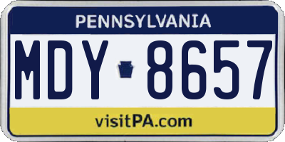 PA license plate MDY8657