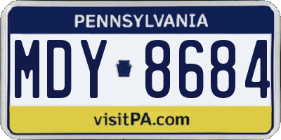 PA license plate MDY8684