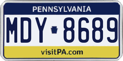PA license plate MDY8689