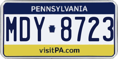 PA license plate MDY8723