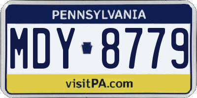 PA license plate MDY8779