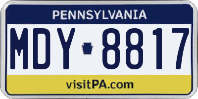 PA license plate MDY8817