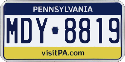 PA license plate MDY8819