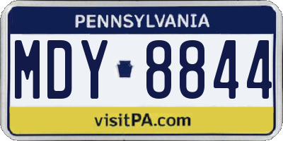 PA license plate MDY8844