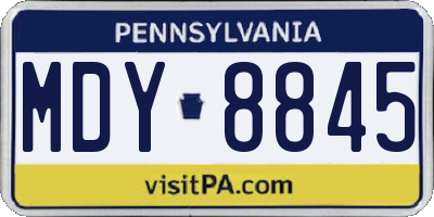 PA license plate MDY8845