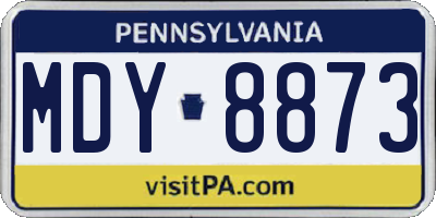 PA license plate MDY8873