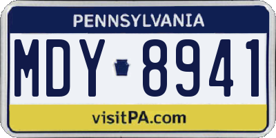 PA license plate MDY8941