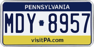 PA license plate MDY8957