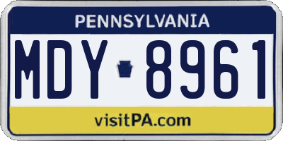 PA license plate MDY8961
