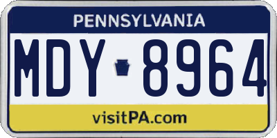 PA license plate MDY8964