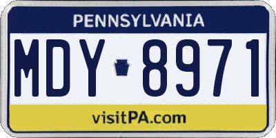 PA license plate MDY8971