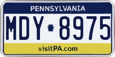 PA license plate MDY8975