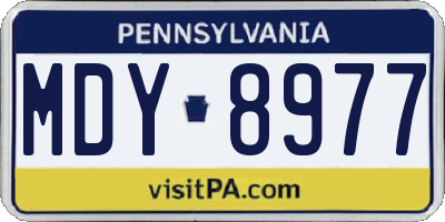 PA license plate MDY8977