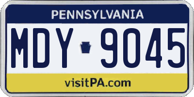 PA license plate MDY9045