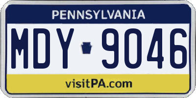 PA license plate MDY9046
