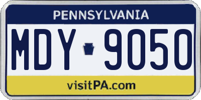 PA license plate MDY9050