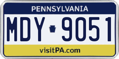 PA license plate MDY9051